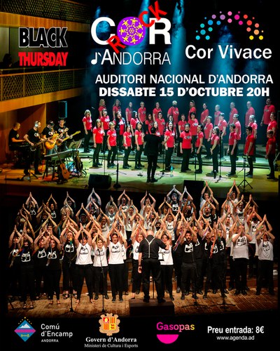 Cor Vivace i Cor de Rock d'Andorra acompanyat de Black Thursday