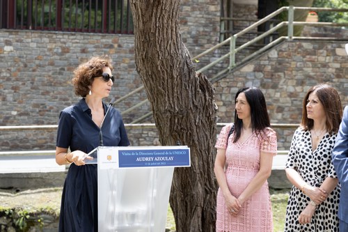 Audrey Azoulay visita el patrimoni d’Ordino