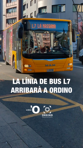 Des d’aquest dilluns 9 de març la línia de bus nacional L7 arriba a Ordino