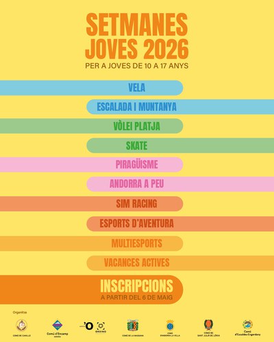 Les Setmanes Joves 2026 amplien l'oferta amb més de 300 places per a joves d'entre 10 i 17 anys